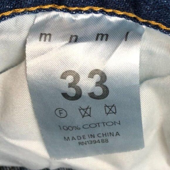 Mnml Men's Jeans Size 33 Distressed Frayed Denim Cotton Blue - Picture 3 of 16